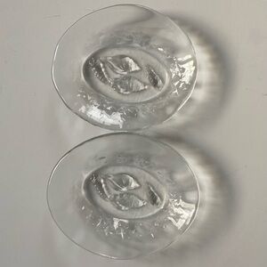 Selezione Hand Blown Art Glass Dish Set Of 2 Made In Italy Shell Design Vintage
